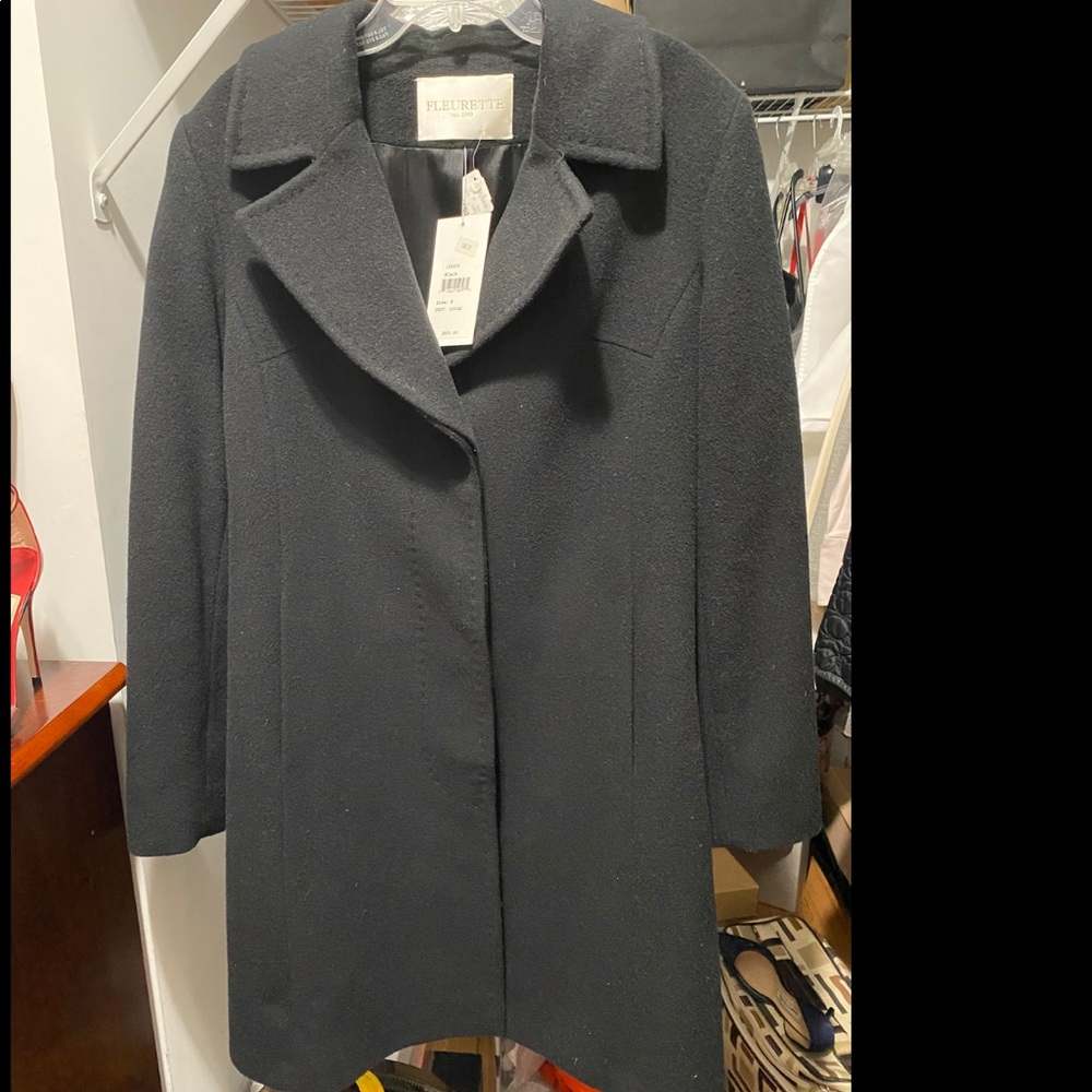 Fleurette, Black Wool/Cashmere Maxi Button Coat
